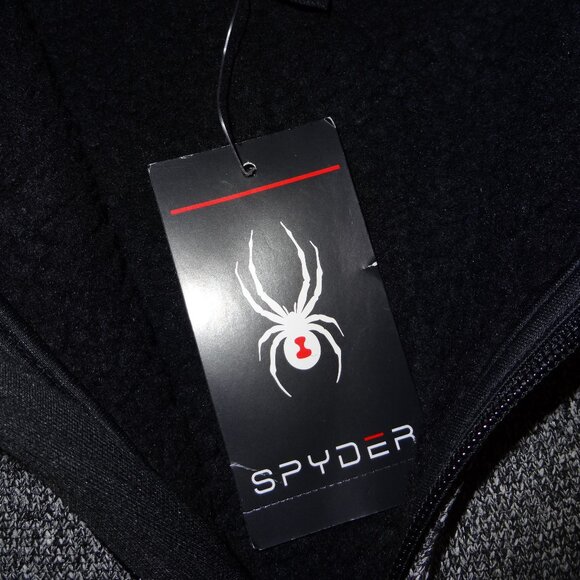 NWT Spyder Men's Core Sweater Heavy Weight Grey/Black Full Zip Jacket Size Med - Picture 5 of 8